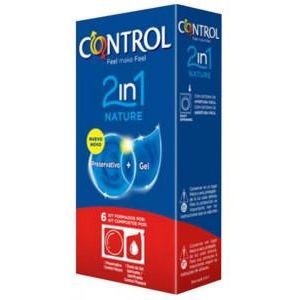 Control Duo Nature 2en1 Preservativo+Gel 6 Unidades