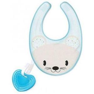 Chicco Fresh Teething Ring with Bib 3 In 1 Blue 4m+
