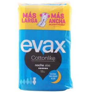 Evax Cottonlike Night With Wings Sanitary Towels 18 Units